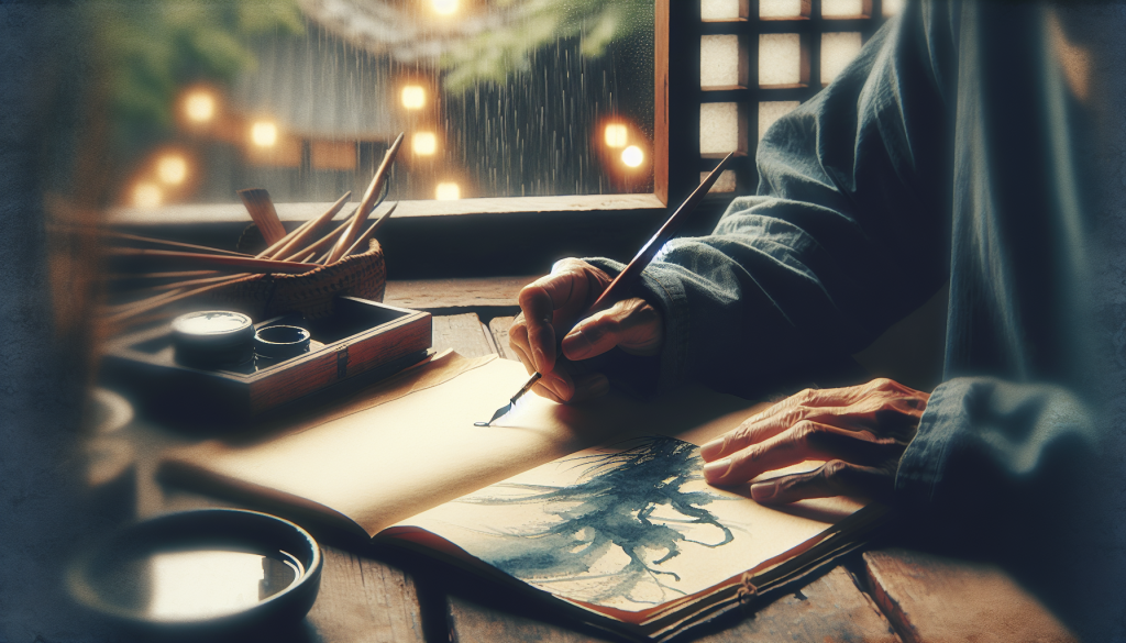 A comforting scene of a person writing in a journal