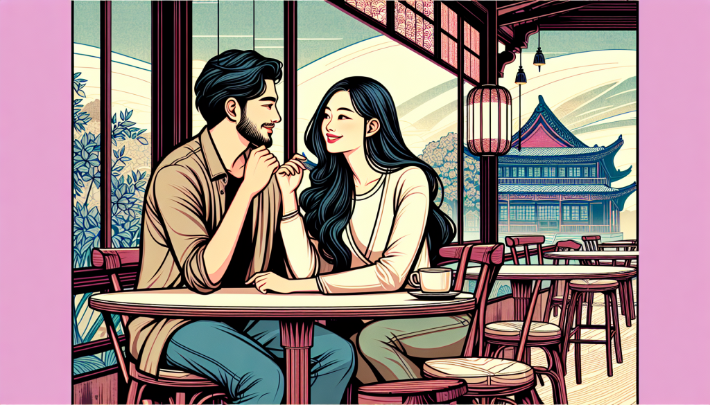 A couple happily discussing their MBTI compatibility