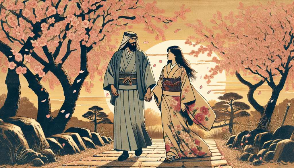 A couple holding hands in a park