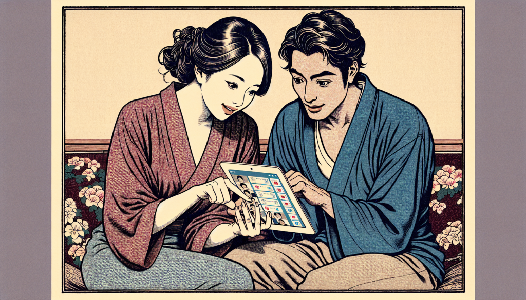 A couple using a dating app