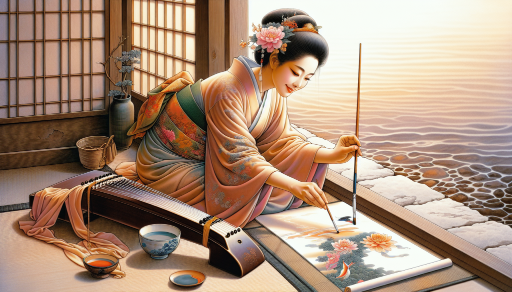 A person engaging in a new hobby like painting or playing a musical instrument
