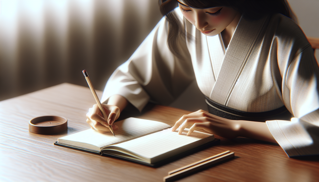 A person setting goals with a notebook