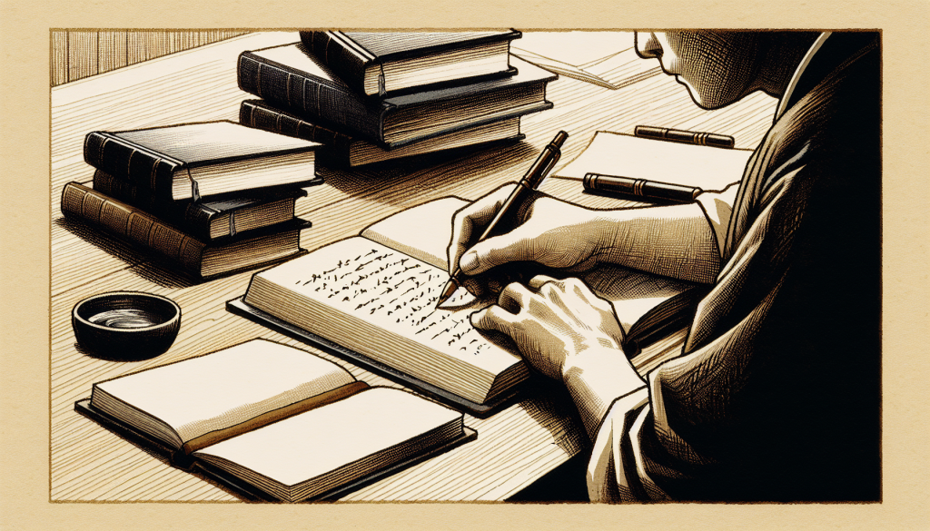 A person writing in a diary