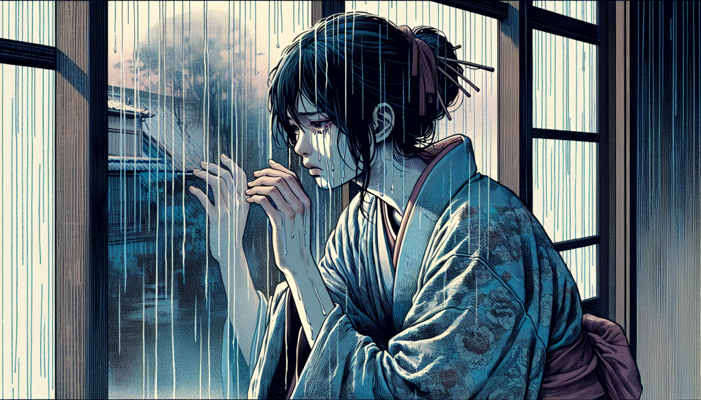 Heartbroken person looking out a window