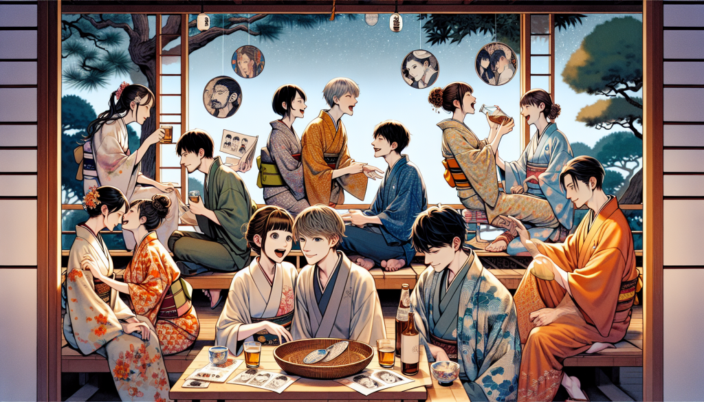 Illustration of MBTI personality types in a romantic setting