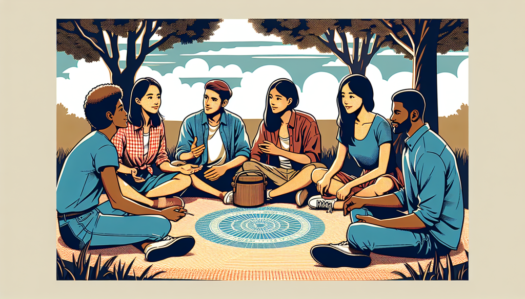 A group of friends talking and supporting each other