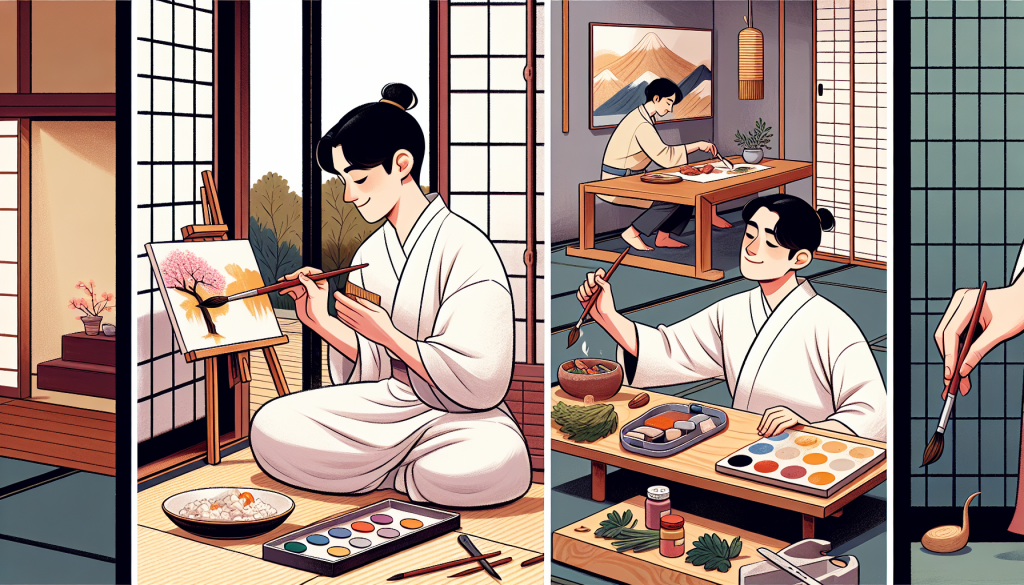 A person engaged in a new hobby like painting or cooking