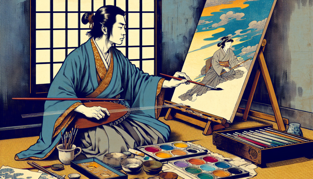 A person enjoying a hobby like painting or playing an instrument
