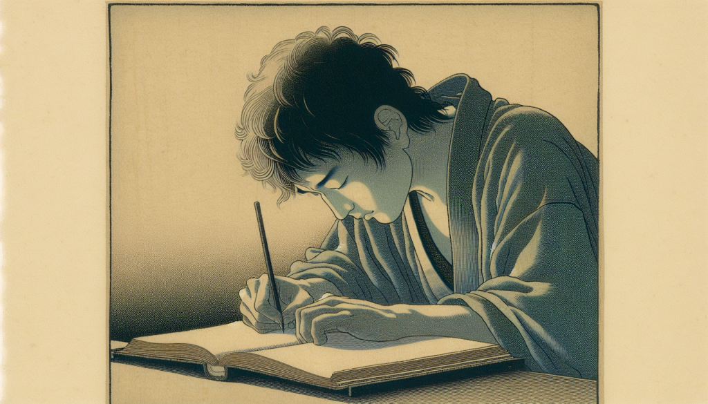 A person writing in a journal