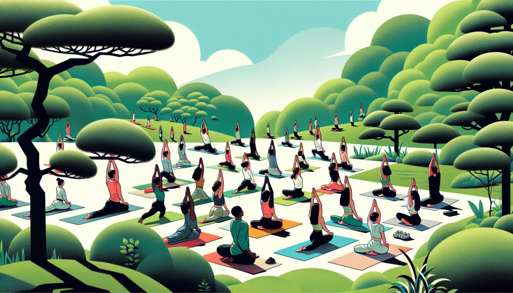 A serene yoga session in a park