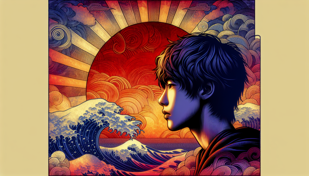 A young person looking thoughtfully at a sunset, symbolizing contemplation in love.