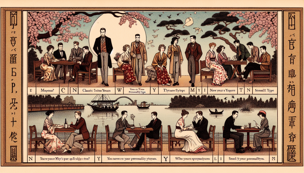 An illustration of different MBTI types interacting in a romantic setting