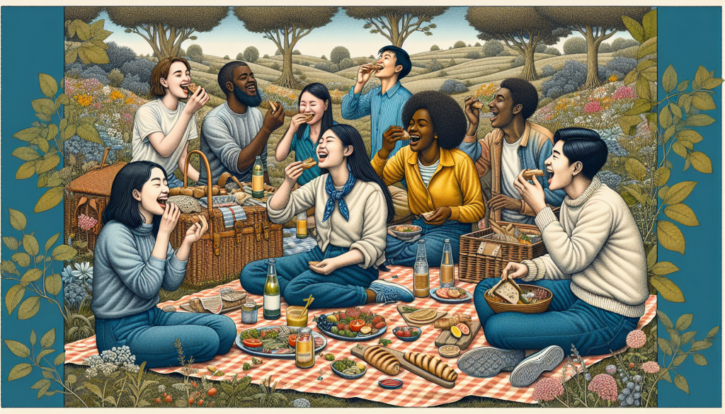 A group of friends enjoying a picnic