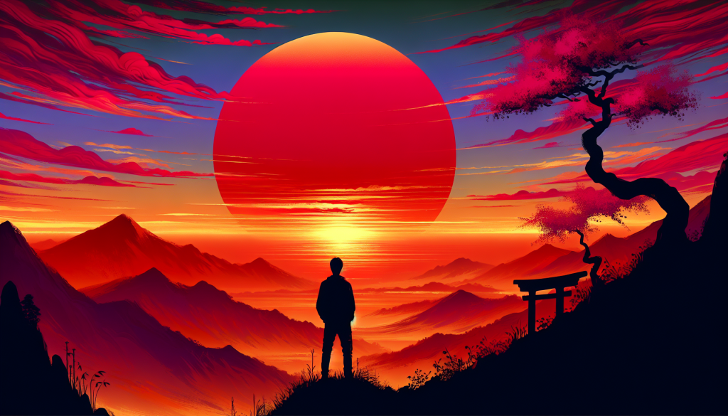 A person looking at a beautiful sunset