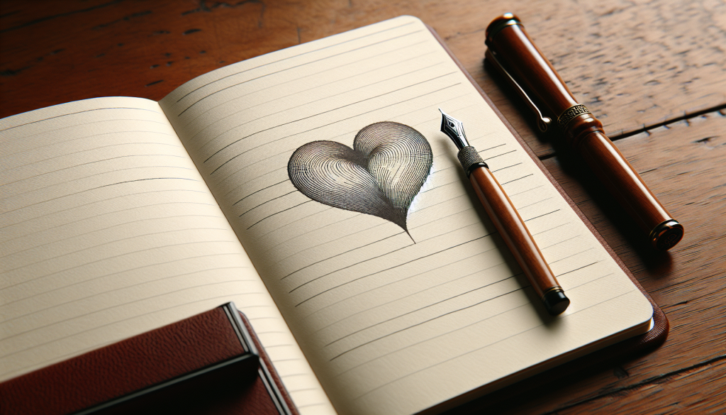 Notebook with a heart drawn
