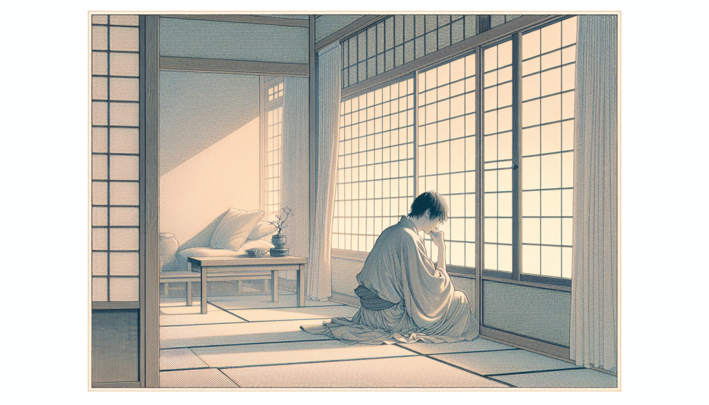 A comforting image of a person reflecting by a window