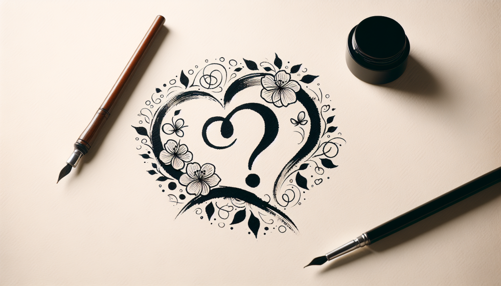 A heart symbol with a question mark inside, representing the uncertainty of unrequited love.
