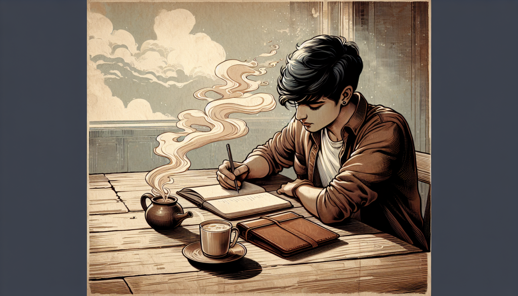 A young person writing in a diary